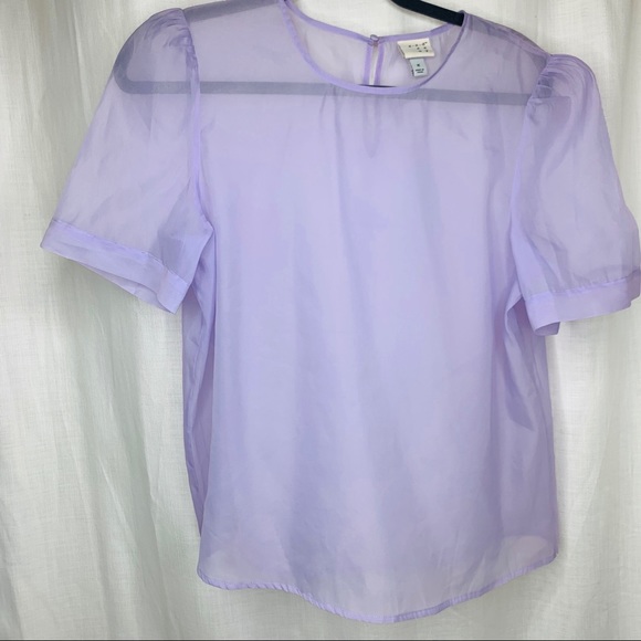 lilac sheer top
